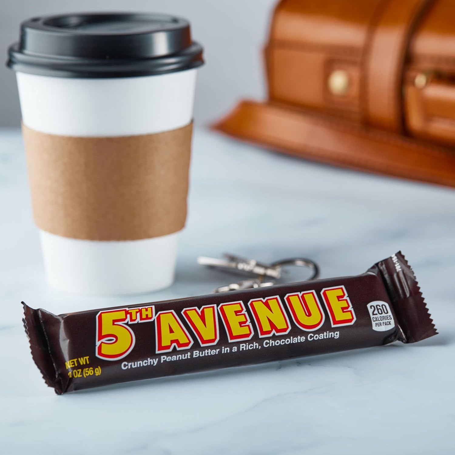 5TH AVENUE Chocolatey Coated Crunchy Peanut Butter Candy Bars, 2 oz (18 Count)