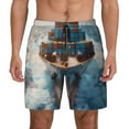 thumbnail image 3 of Uemuo Cargo Ship At Sea Pattern Mens Swim Trunks Quick Dry Board Shorts with Mesh Lining, Stretch Beach Shorts Quick Dry No-Chafing Board Shorts-Small, 3 of 9