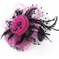 thumbnail image 4 of Black Rose - Sombrero de plumas Diadema de boda para mujer con clip Sombrero de cóctel y fiesta para niñas y mujeres, 4 of 5