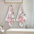 thumbnail image 4 of Sweet Cute Gnome Hand Towels, Mothers Day Pink Ballon Flowers Kitchen Towel Ultra Soft and Absorbent,Decorative Fingertip Face Towel for Bathroom Hotel, 2 PCS, 28.3"x 14.4", 4 of 5