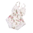 thumbnail image 4 of Dewadbow Newborn Kids Baby Girls Clothes Floral Outfits Set Lace Jumpsuit Romper Playsuit, 4 of 5