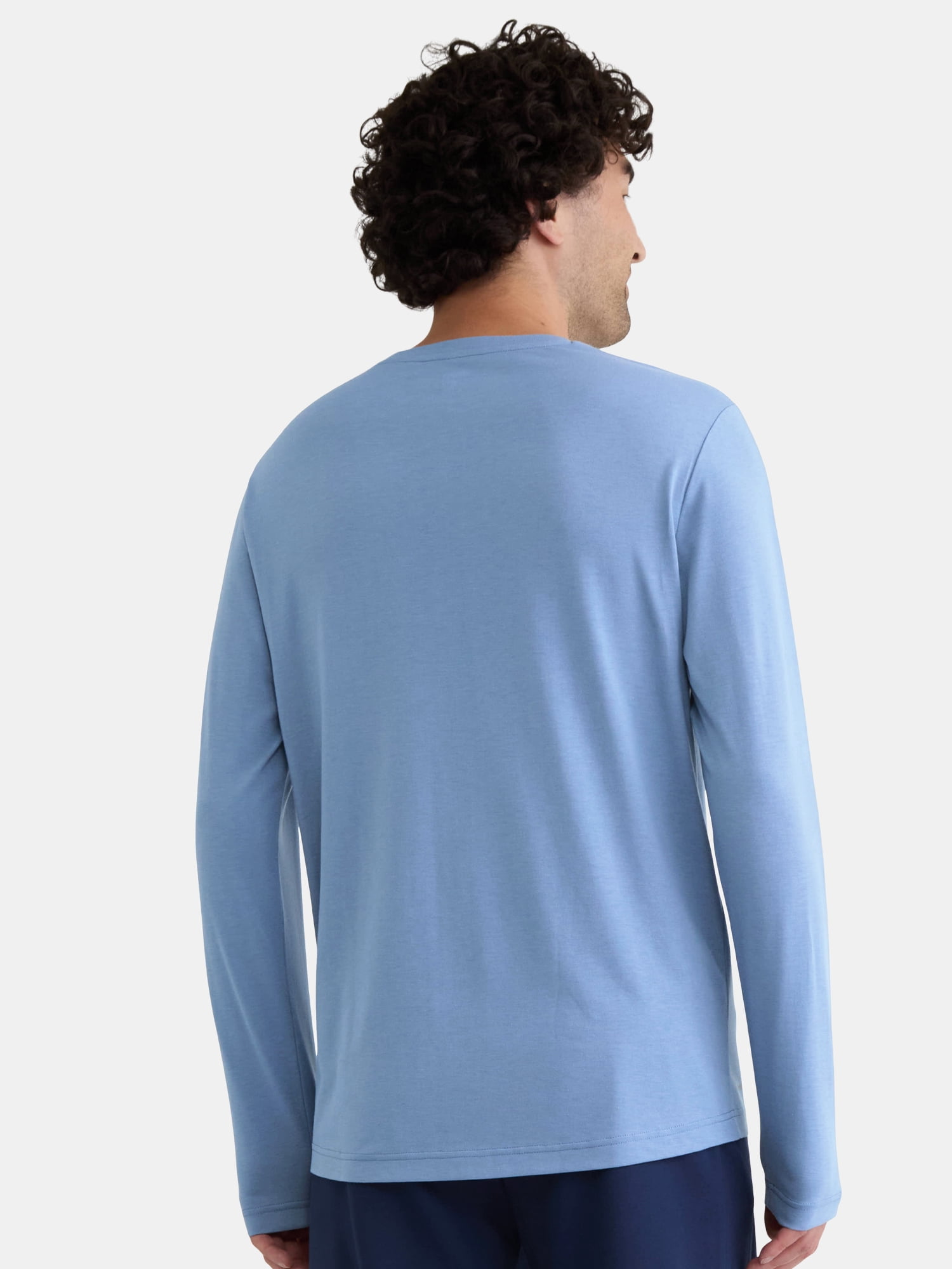 Athletic Works Men's and Big Men's Tri Blend Long Sleeve Pocket Tee, Sizes XS-5XL