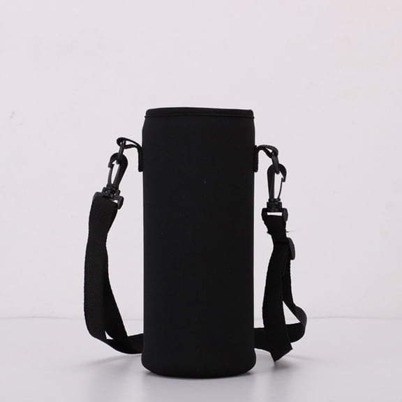 LOLIPPYY Insulated Neoprene Bottle Sleeve for Walking Running Cycling with Adjustable Strap Black Size 32 oz