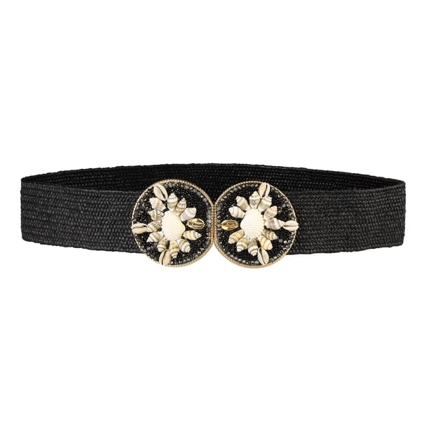 Cinturones elásticos anchos para mujeres INSPIRE CHIC, cinturones trenzados para vestido con hebilla negra