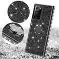 thumbnail image 3 of Cute Glitter Phone Case Kickstand for Samsung Galaxy Note 20 Case,Clear Bling Diamond Bumper Ring Stand Girls Women for Galaxy Note 20 5G - Black, 3 of 5