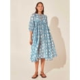 thumbnail image 6 of EASYBRAUS Women Floral Print Maxi Dress Boho Lantern Sleeve Loose Fit Spring 2025 S-2XL, 6 of 9