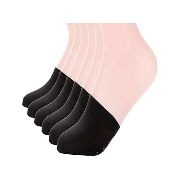 Eryueer Women's 6 Pairs Non-Skid Toe Topper No Show Liner Socks