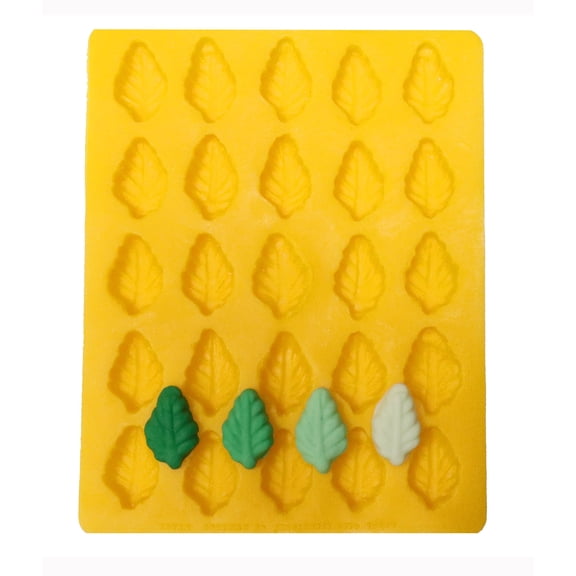 EDELAINE'S Leaf 25 Cavity Silicone Molds for Cream Cheese Mints , Chocolate