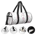 thumbnail image 5 of Xecao Cute Poodle Dog print Round Travel Duffel Bag is a foldable gym bag with an inner pocket, perfect for travel sports, 5 of 8