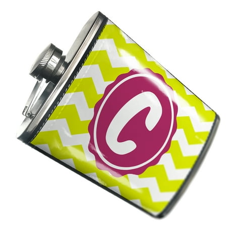 

NEONBLOND Flask Monogram C Lime Green Chevron