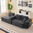 thumbnail image 4 of Timbernest 104" Chenille Cloud Couch with Chaise, L Shaped Sectional Sofa for Living Room, Modern Modular Corner Sofa with Deep Seat, Black, 4 of 12