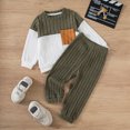 thumbnail image 2 of NOLDARES Toddler Boys Girls Fall Clothes 2Pcs Letter Print Sweatshirt Pullover Tops with Pants Unisex Baby Outfit Set Size:5-6 Y,AG, 2 of 9