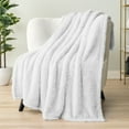 thumbnail image 3 of PAVILIA Sherpa Throw Blanket For Couch Sofa, White Fluffy Warm Plush Blanket for Twin Bed, Cozy Super Soft Lightweight Throw, Fuzzy Decorative Blanket, All Season Home, 60x80, 3 of 9