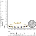 thumbnail image 2 of Gem Stone King 18K Yellow Gold Plated Silver Blue Created Sapphire Infinity Tennis Bracelet for Women (2.45 Cttw, Gemstone September Birthstone, Round 4.5MM, Fully Adjustable up to 9 inch), 2 of 4