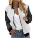 thumbnail image 2 of Chaquetas y abrigos casuales sin capucha de manga larga para mujer Sudadera holgada de manga larga con cremallera Chaqueta informal de béisbol de punto grueso Chaqueta de poliéster para mujer, 2 of 5