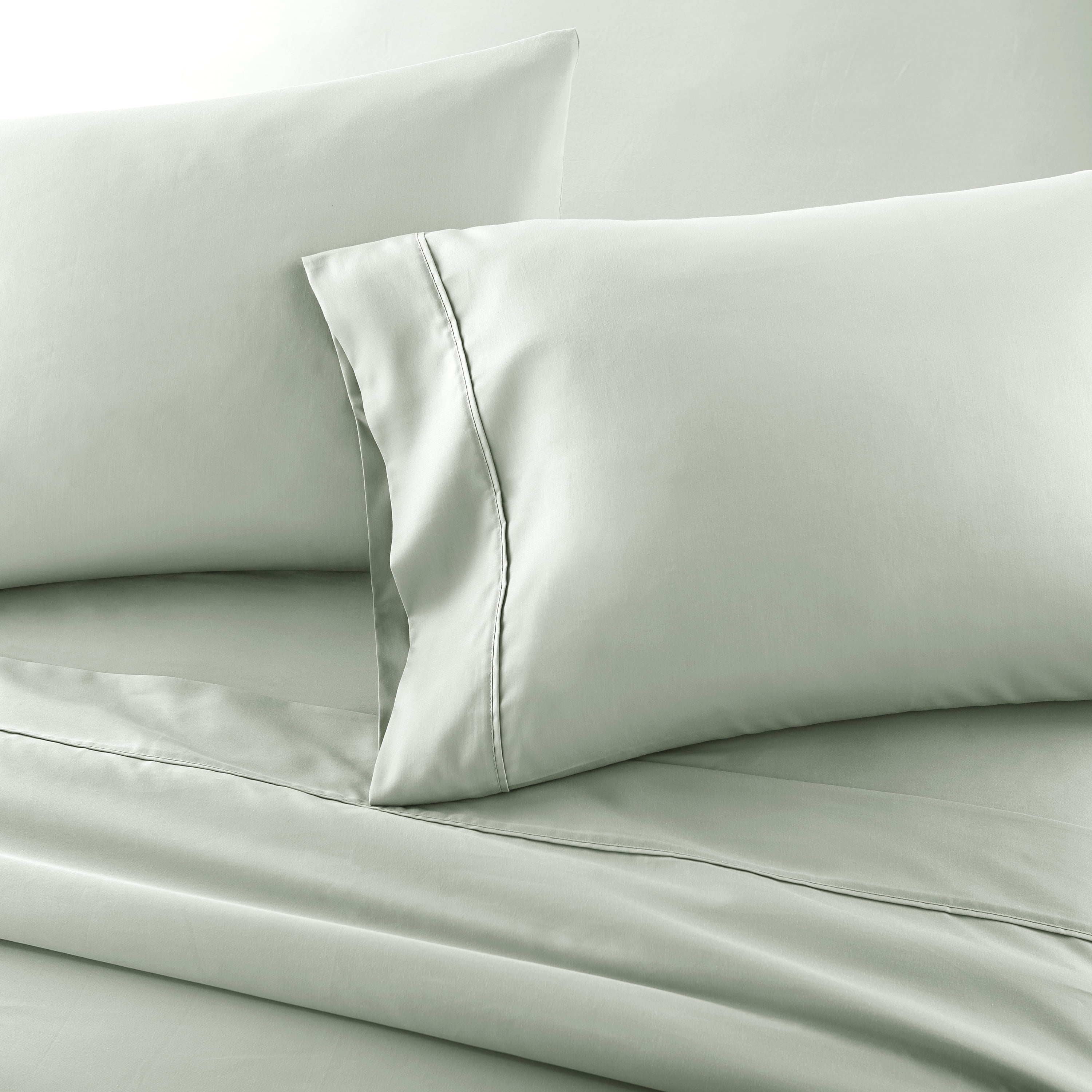 Better Homes & Gardens 2-Piece 300 Thread Count Soft Sea Cotton Sateen Pillowcase Set, Standard/Queen