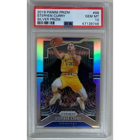 Stephen Curry 2019 Panini Silver Prizm Basketball Card #98 Graded PSA 10