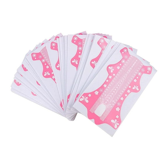 Waterproof Nail Forms Super Long with Scales Marked Manicure Design Tools Durable tips Paper Forms Self Sticky for DIY Home Use, 100pcs