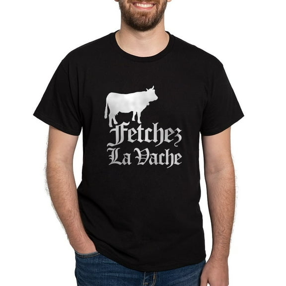 CafePress - Fetchez La Vache Dark T Shirt - Men's Classic Graphic Cotton T-Shirt