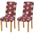 thumbnail image 2 of Snowflakes Christmas Dining Chair Covers Set of 4 Spandex Stretch Dining Chair Slipcover for Dining Room Ceremony Wedding, 2 of 6