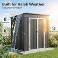 thumbnail image 5 of Storage Shed, Lofka 6x4 FT Outdoor Metal Shed, Lockable Double Doors Garden Tool Shed for Bike, Lawn Mower Storage, Waterproof Galvanized Steel, Grey, 5 of 15