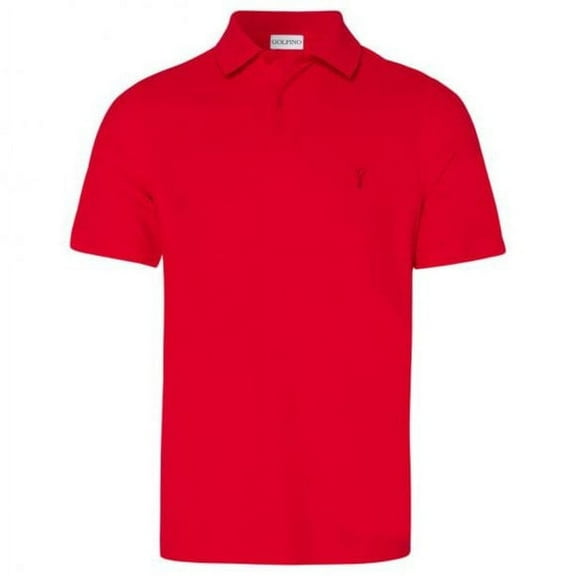 Golfino The Marbella Polo, (Light Extra Dry) - Men's Performance Golf Polo made from moisture regulating material (red flame small)