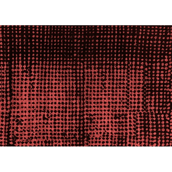 Ahgly Company Machine Washable Indoor Rectangle Abstract Red Modern Area Rugs, 2' x 5'