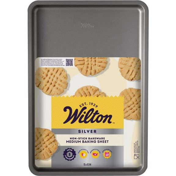Wilton Enterprises 6089610 15 x 10 in. Medium Baking Sheet, Gray