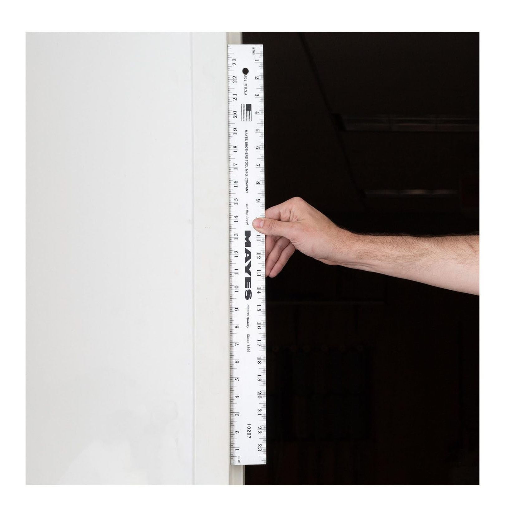 10207 24 Inch Straight Edge Aluminum Ruler, Heavy Duty 24 Inch Ruler with Metric and Standard Measurements, Extra Thick Precision Straight Edge