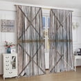 thumbnail image 4 of Rustic Wooden Curtains Vintage Barn Door Farmhouse Cottage Barn Door Pattern Decorative Curtains Country Living Room Style Printed Curtains 42x63 inches, 4 of 6