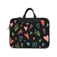 thumbnail image 2 of YFYANG 13 inch Universal Laptop Bag Oxford Cloth Laptop Sleeve, Multi-functional Vintage Abstract Colorful Heart Graffiti Pattern Notebook Computer Messenger Bag Handbag, 2 of 8