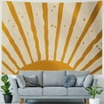 thumbnail image 4 of Fenyluxe Boho Sun Tapestry Horizontal Sunset Sun rise Vintage Hippie Tapestries Wall Hanging Bedroom Bohemian Abstract Minimalist Mid Century Art Tapestry Wall Decor For Living Room Dorm 40x30inch, 4 of 6