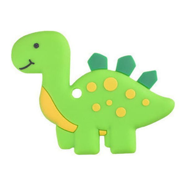 Juego de mordedores para bebés de dinosaurio, congelador orgánico natural seguro para bebés y niños pequeños, mordedores de silicona para bebés - Verde-Verde- oso de fresa Electrónica