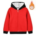 thumbnail image 7 of UAMVSH Girls Fleece Lined Unisex Hoodies Warm Full Zip up Hooded Jackets Fall Winter Long Sleeve Sweatshirts Tops with Pockets(14-15 Years,Red), 7 of 7