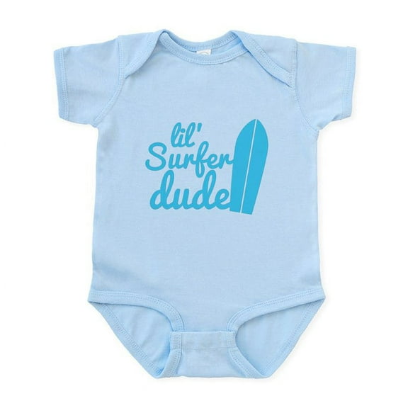 CafePress - Lil (Little) Surfer Dude! With Surfboard Body Suit - Baby Light Bodysuit, Size Newborn - 24 Months