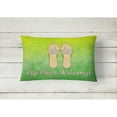 thumbnail image 2 of Flip Flops Welcome Canvas Fabric Decorative Pillow, 2 of 3