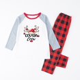 thumbnail image 4 of Baqcunre Family Christmas Pajamas Matching Sets,Christmas Pajamas Big Headed Print Pjs Plaid Long Sleeve Tops And Pants Sleepwear （Kid） Lounge Set,Kids Christmas Pajamas Christmas Pajamas 8-9Y, 4 of 4
