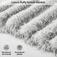 thumbnail image 6 of JONIYEAR Decorative Plush Fluffy Feather Faux Fur Throw Blanket for Couch Sofa 50" x 60", Extra Soft Long Hair Shaggy Fuzzy Blanket, Double Sided Luxury Warm Furry Blanket for Gift Wedding Bed, Grey, 6 of 9