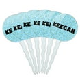 thumbnail image 1 of Keegan Cupcake Picks Toppers - Set of 6 - Blue Speckles, 1 of 1