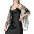 thumbnail image 4 of 1920s Shawls and Wraps for Evening Dresses Formal Cover Up Long Women Sequin Flapper Shawl for Cocktail Prom Wedding, 4 of 7