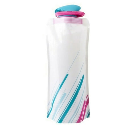

unbranded Reusable 700mL Sports Travel Portable Collapsible Folding Drink Water Bottle Kettle Outdoor Hiking Water Bottle white
