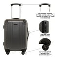 Jetstream 20inch Hardside Rolling Spinner Carryon Luggage, Charcoal