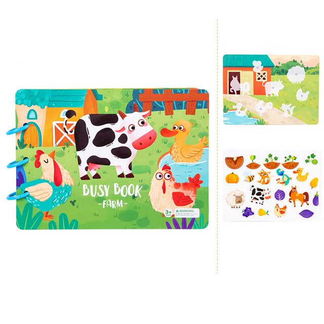 Juego de rompecabezas de libro silencioso con pegatina, juguetes educativos para niños, pegar tarjetas, juego cognitivo para bebés, juguete Montessori temprano