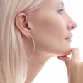 thumbnail image 2 of Humble Chic Geometric Marquise Threader Hoops - 925 Sterling Silver Plated, 2.3", 2 of 9