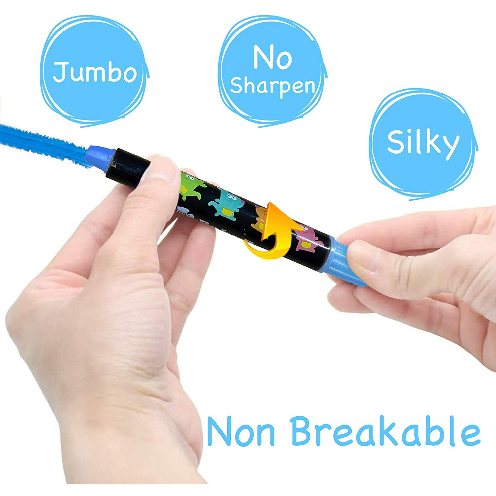 Jar Melo Crayons Jumbo Pour Tout-petits, 36 Couleurs Torsadées, Non Toxiques, Lavables, Faciles à Tenir, Grands Crayons Soyeux, Sans Danger Pour Les Bébés Et Les Enfants, Cadeau Pour Garçons Et Filles