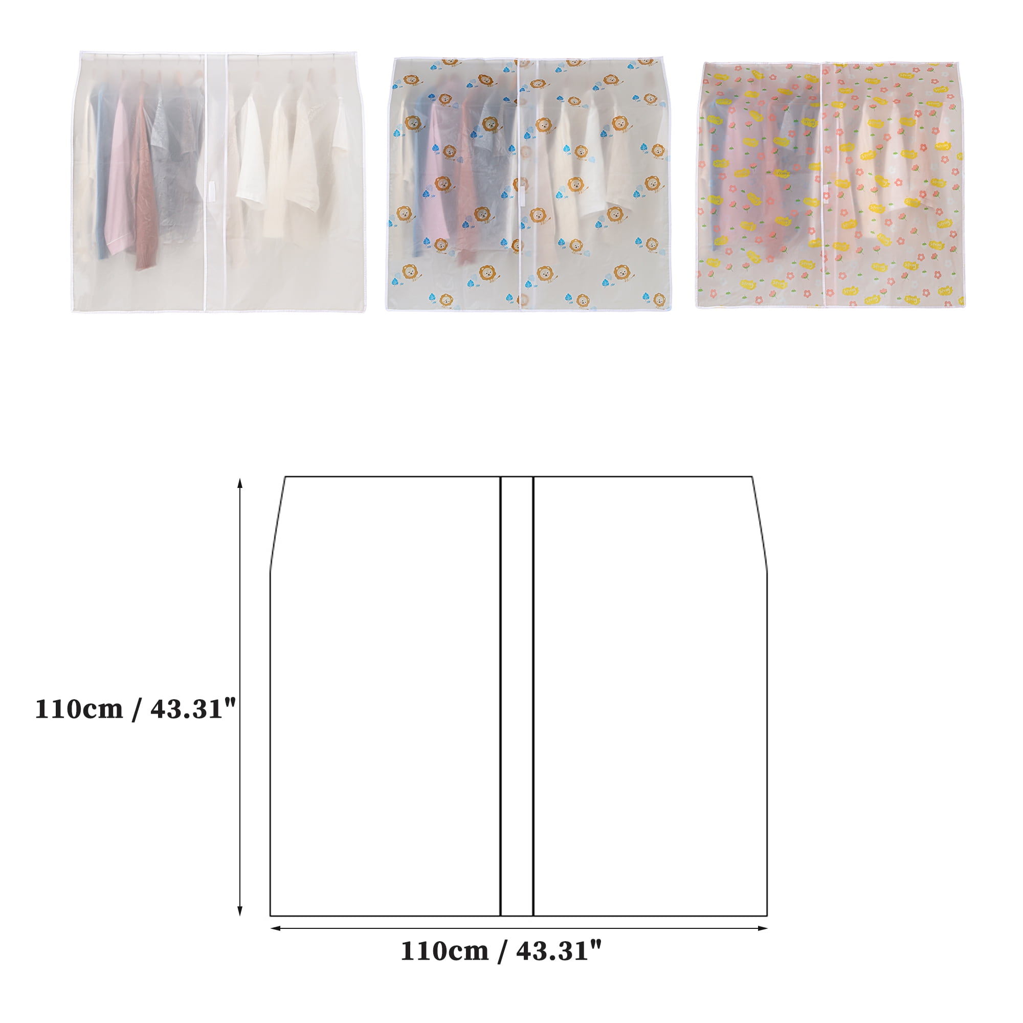 Unique Bargains Garment Bags with Magic Tapes, Dust-proof Clothes Cover 43.3"x43.3"