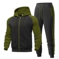 thumbnail image 5 of Gamivast Men's Athletic Tracksuit Full Zip Hooded Jacket and Sweatpants Contrast Raglan Sleeve Set for Gym Running Workout Training Sportswear Outfit, 5 of 7
