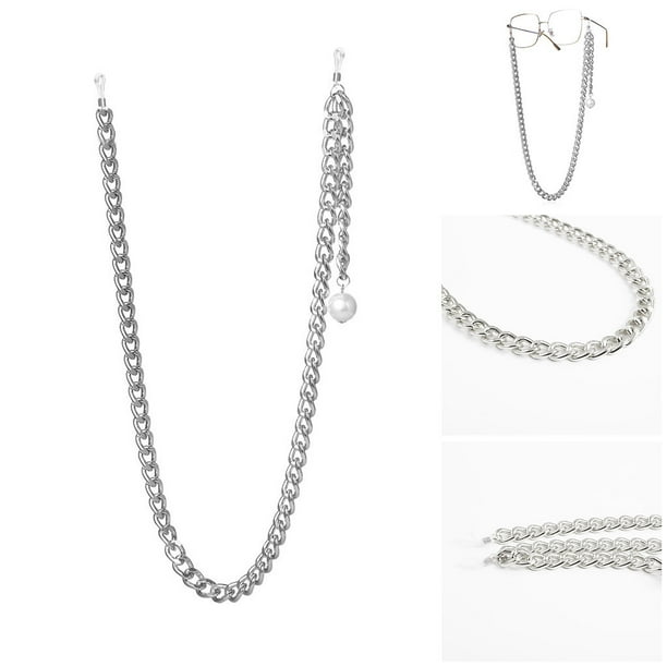 Xihbxyly Venta de liquidación Cadena de metal para gafas con temperamento, cadena de perlas colgantes para hombres y mujeres
