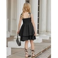 thumbnail image 4 of Arshiner Girls Summer Spaghetti Strap Dresses Flowy Tiered Ruched Smocked Back Casual Beach Midi Sundress, 4 of 6