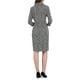 thumbnail image 3 of Vestido de tweed con cuello de solapa y botones para mujer de manga 3/4 M, 3 of 4
